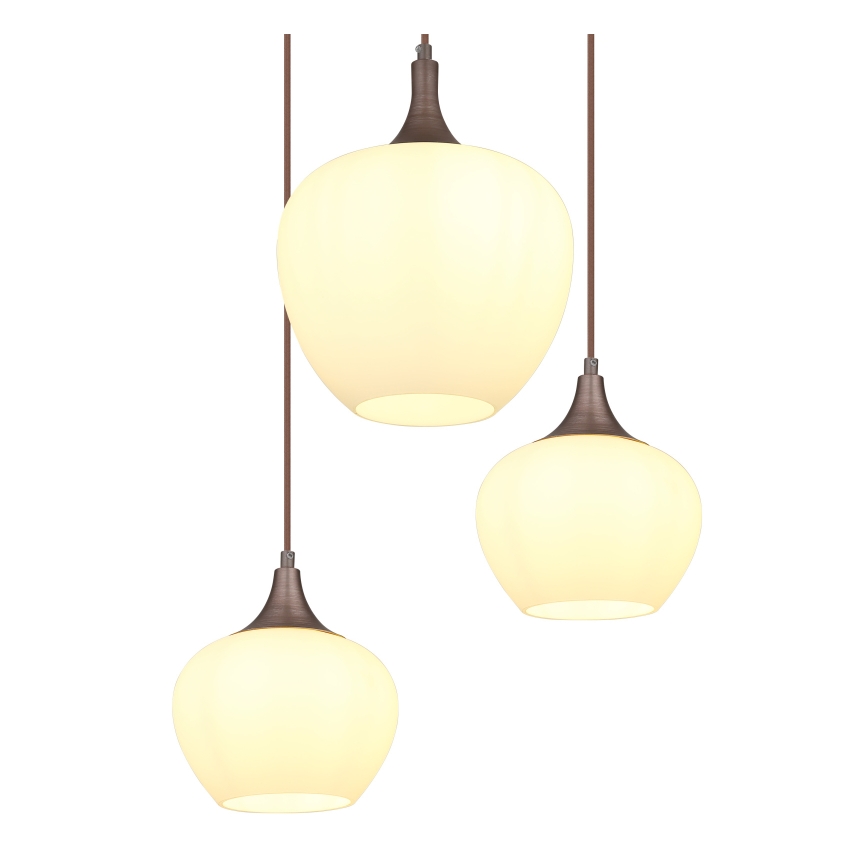 Globo - Lestenec na vrvici 6xE27/40W/230V bela