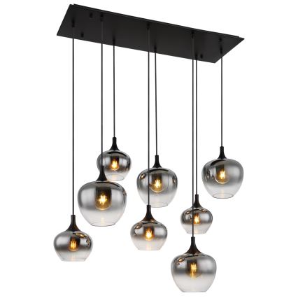 Globo - Lestenec na kablu 8xE27/40W/230V črna