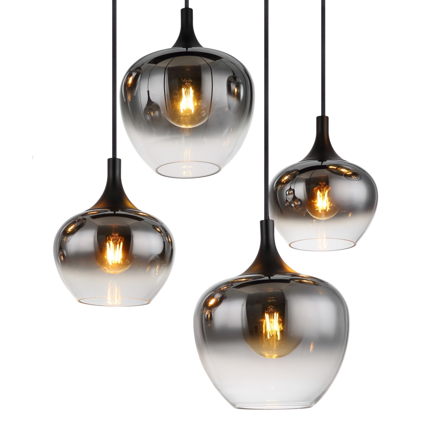 Globo - Lestenec na kablu 8xE27/40W/230V črna