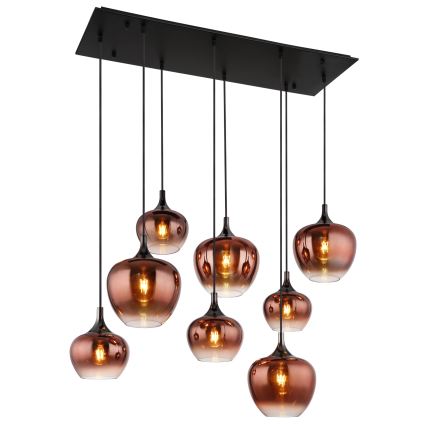Globo - Meden lestenec na jekleni vrvici 8xE27/40W/230V