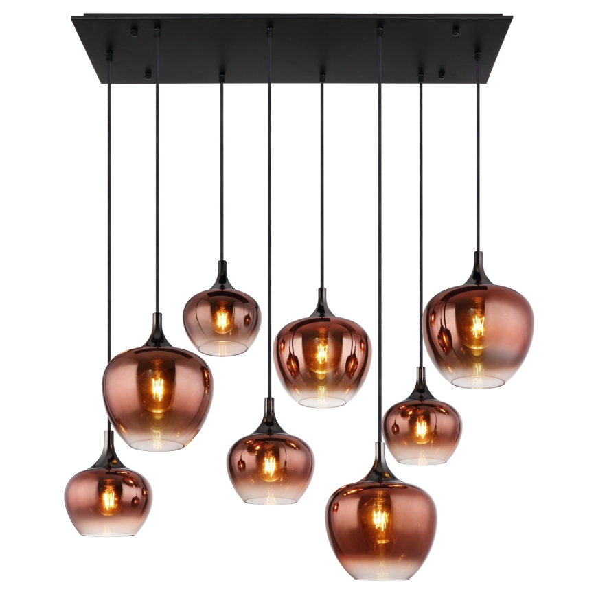 Globo - Meden lestenec na jekleni vrvici 8xE27/40W/230V