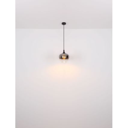 Globo - Lestenec na vrvici 1xE27/60W/230V pr. 29 cm črna