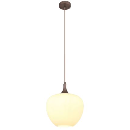 Globo - Lestenec na vrvici 1xE27/60W/230V pr. 29 cm bela/rjava