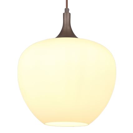Globo - Lestenec na vrvici 1xE27/60W/230V pr. 29 cm bela/rjava