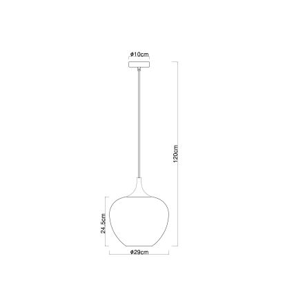 Globo - Lestenec na vrvici 1xE27/60W/230V pr. 29 cm bela