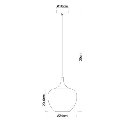 Globo - Lestenec na vrvici 1xE27/60W/230V pr. 24 cm baker
