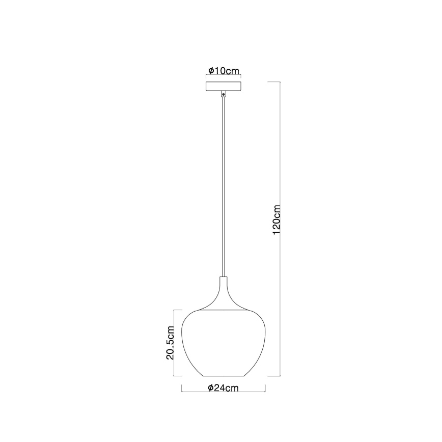 Globo - Lestenec na vrvici 1xE27/60W/230V pr. 24 cm bela