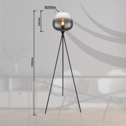 Globo - Stoječa svetilka 1xE27/60W/230V črna