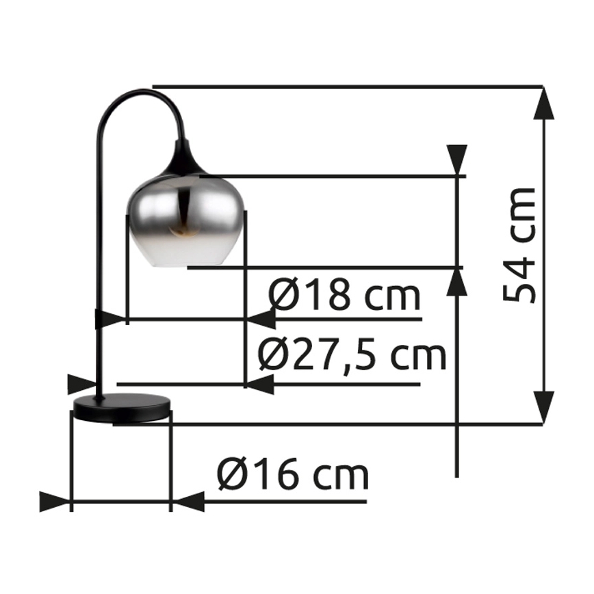 Globo - Namizna svetilka 1xE27/40W/230V črna