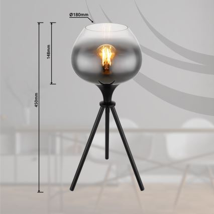 Globo - Namizna svetilka 1xE27/40W/230V črna