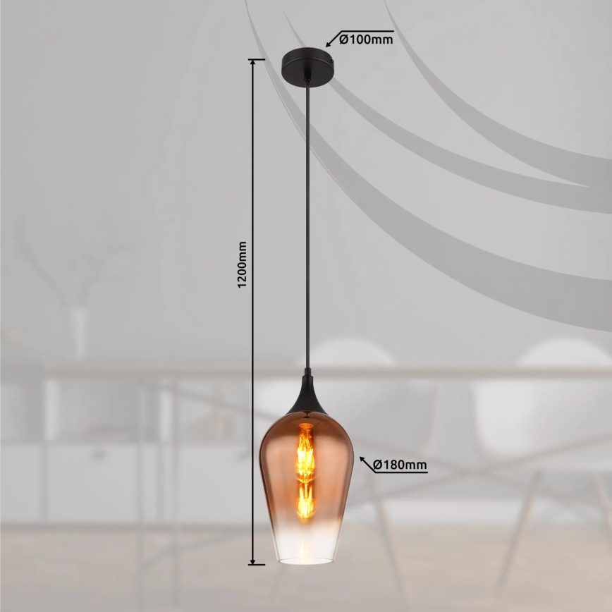 Globo - Lestenec na vrvici 1xE27/60W/230V pr. 18 cm baker