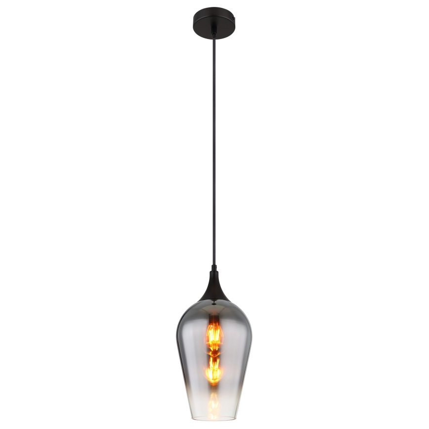 Globo - Lestenec na vrvici 1xE27/60W/230V pr. 18 cm črna