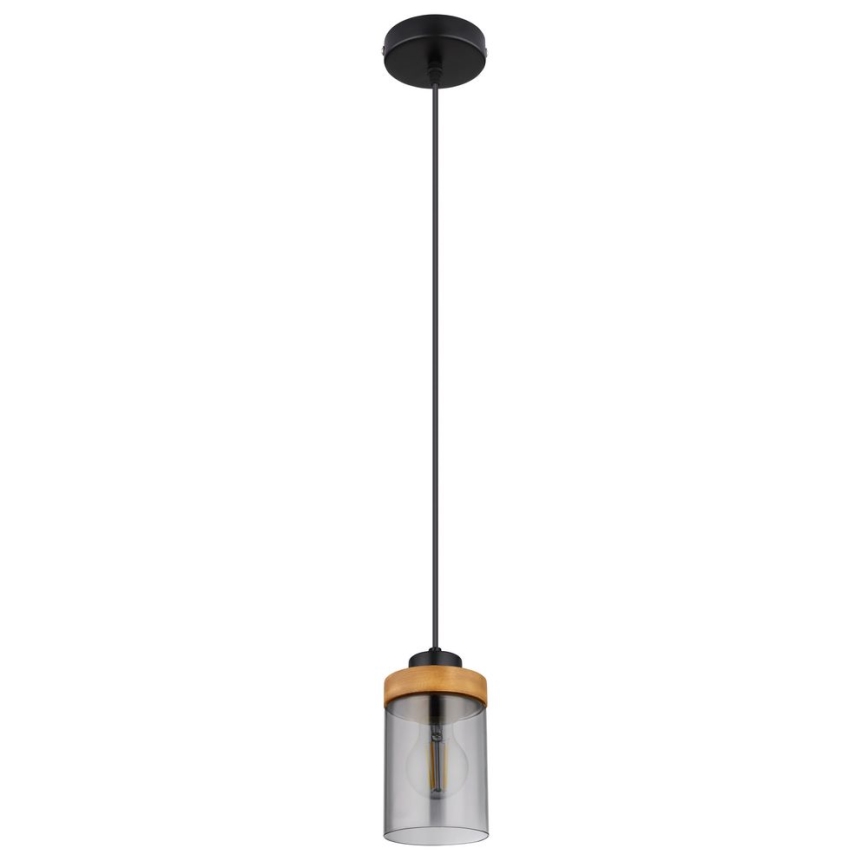 Globo - Lestenec na vrvici 1xE27/40W/230V kovina/les