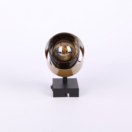 Globo - Stenski reflektor 1xE27/40W/230V črna/medenina