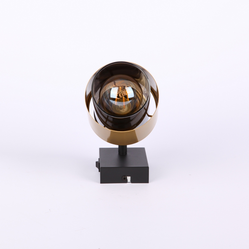 Globo - Stenski reflektor 1xE27/40W/230V črna/medenina