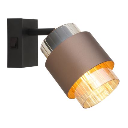 Globo - Stenska smerna svetilka 1xE27/40W/230V črna/bronasta
