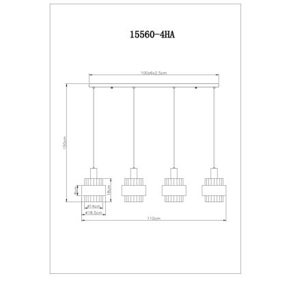 Globo - Lestenec na vrvici 4xE27/60W/230V