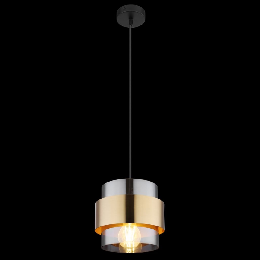 Globo - Lestenec na vrvici 1xE27/60W/230V črna/medenina