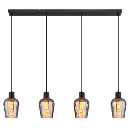 Globo - Lestenec na vrvici 4xE27/40W/230V črna