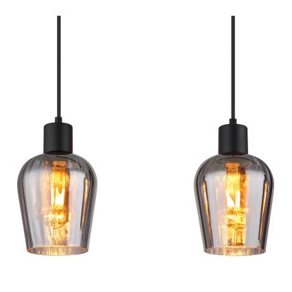 Globo - Lestenec na vrvici 4xE27/40W/230V črna