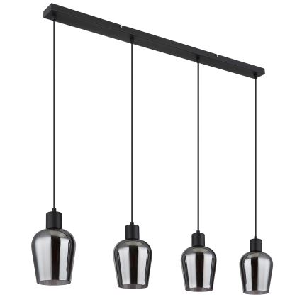 Globo - Lestenec na vrvici 4xE27/40W/230V črna