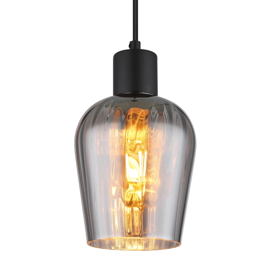 Globo - Lestenec na vrvici 1xE27/40W/230V pr. 13,5 cm črna