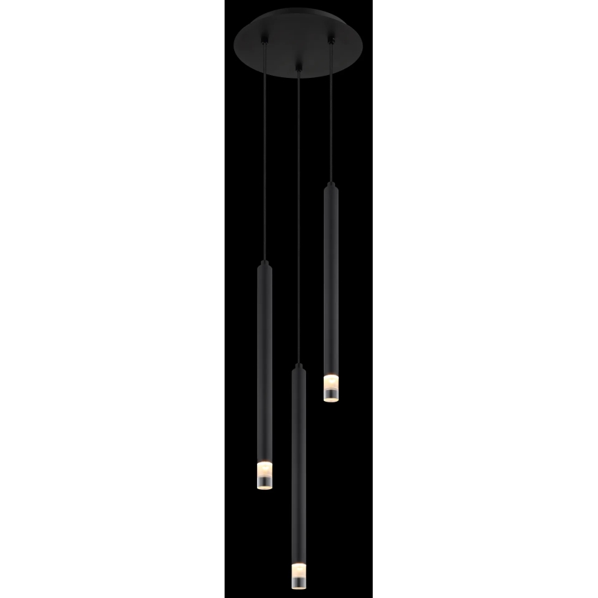 Globo - Lestenec na vrvici 3xG9/4W/230V pr. 24 cm črna
