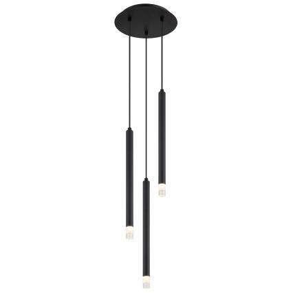 Globo - Lestenec na vrvici 3xG9/4W/230V pr. 24 cm črna