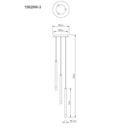 Globo - Lestenec na vrvici 3xG9/4W/230V pr. 24 cm