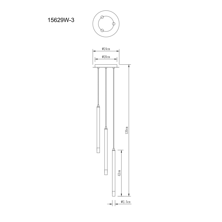 Globo - Lestenec na vrvici 3xG9/4W/230V pr. 24 cm