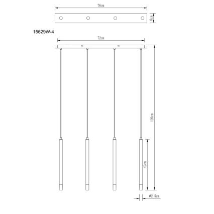Globo - Lestenec na vrvici 4xG9/4W/230V