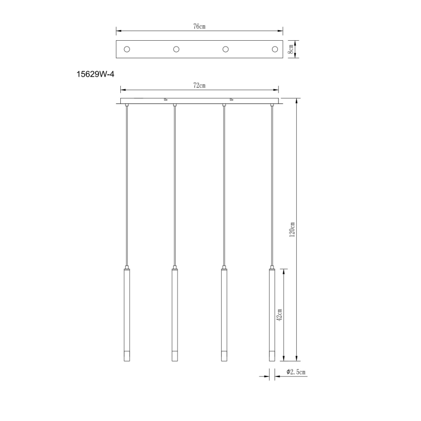 Globo - Lestenec na vrvici 4xG9/4W/230V