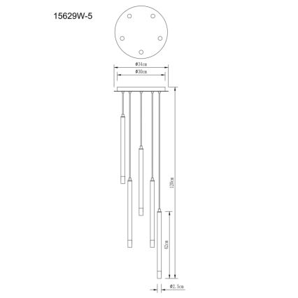 Globo - Lestenec na vrvici 5xG9/4W/230V pr. 34 cm