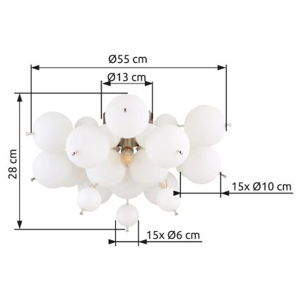 Globo - Nadgradni lestenec 3xE14/25W/230V pr. 55 cm bela