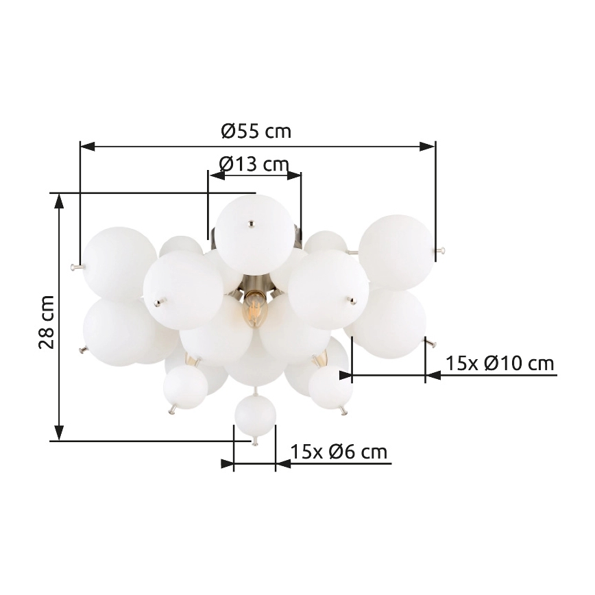 Globo - Nadgradni lestenec 3xE14/25W/230V pr. 55 cm bela