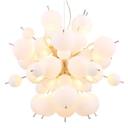 Globo - Lestenec na vrvici 6xE14/25W/230V pr. 55 cm bela