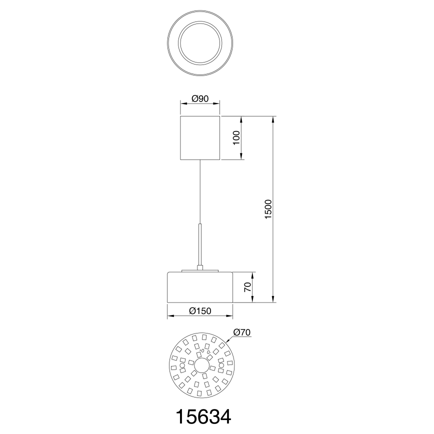 Globo - LED Lestenec na vrvici LED/6W/230V