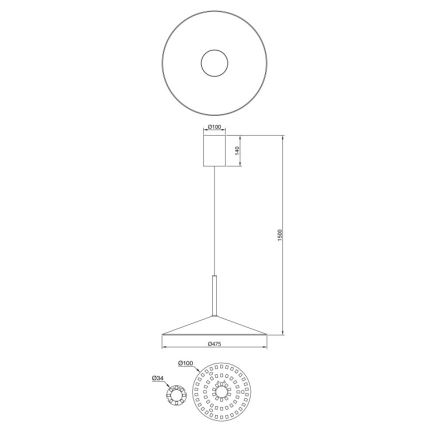Globo - LED viseča svetilka na jekleni vrvi LED/18W/230V 4000K črna