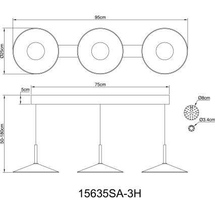 Globo - LED lestenec na jeklenem kablu LED/24W/230V 4000K krem