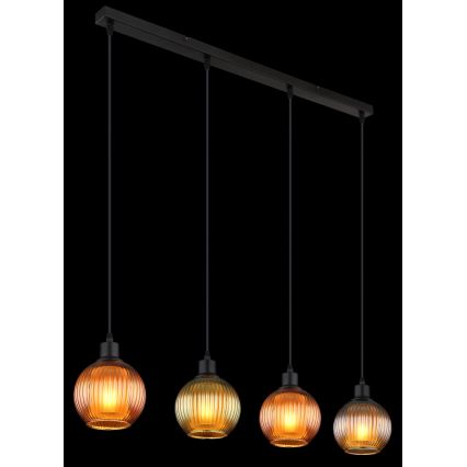 Globo - Lestenec na vrvici 4xE27/25W/230V baker/zelena/modra