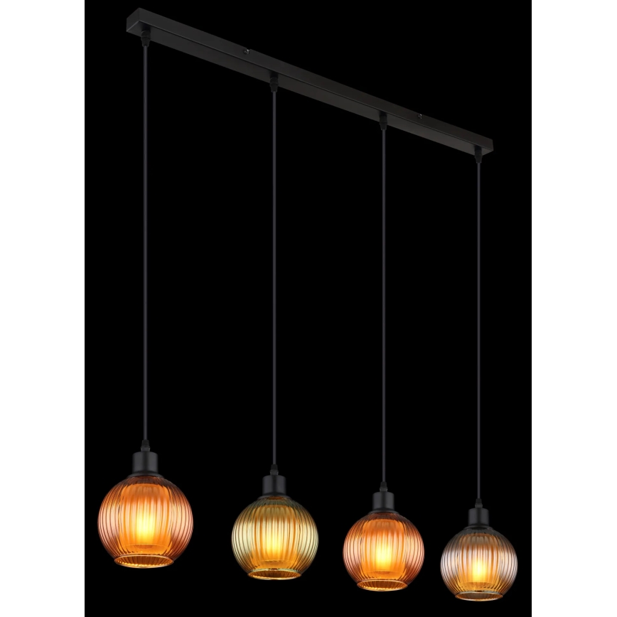 Globo - Lestenec na vrvici 4xE27/25W/230V baker/zelena/modra
