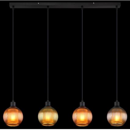 Globo - Lestenec na vrvici 4xE27/25W/230V baker/zelena/modra