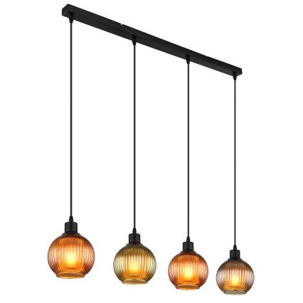 Globo - Lestenec na vrvici 4xE27/25W/230V baker/zelena/modra