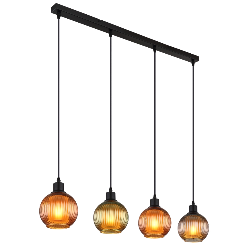 Globo - Lestenec na vrvici 4xE27/25W/230V baker/zelena/modra