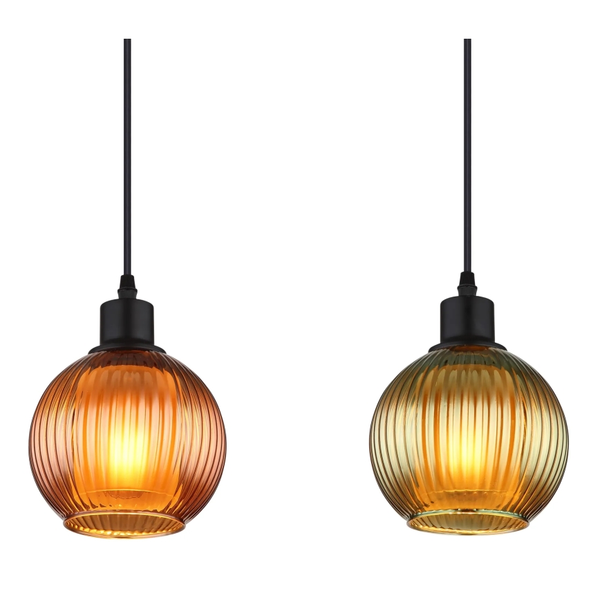 Globo - Lestenec na vrvici 4xE27/25W/230V baker/zelena/modra