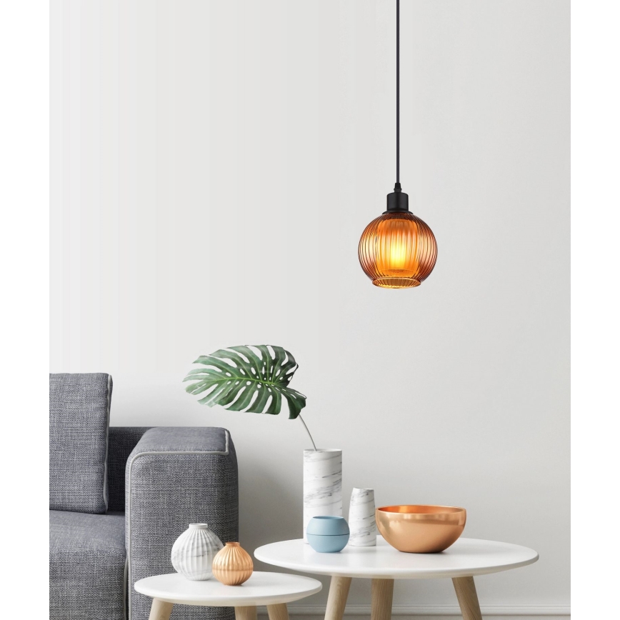 Globo - Lestenec na vrvici 1xE27/25W/230V pr. 15 cm baker