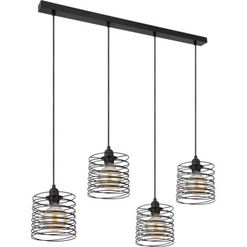 Globo 15640-4H - Viseči lestenec TILLY na kablu 4xE27/60W/230V, črn