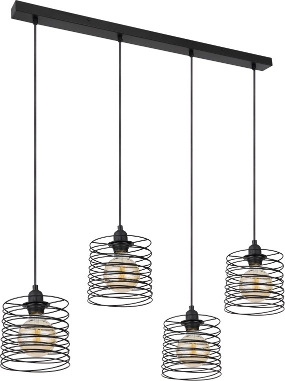 Globo 15640-4H - Viseči lestenec TILLY na kablu 4xE27/60W/230V, črn