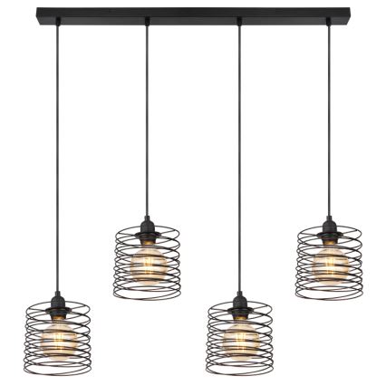Globo 15640-4H - Viseči lestenec TILLY na kablu 4xE27/60W/230V, črn