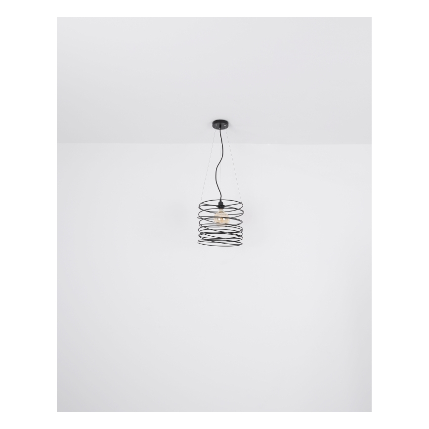 Globo 15640H - Lestenec na vrvici TILLY 1xE27/60W/230V črna